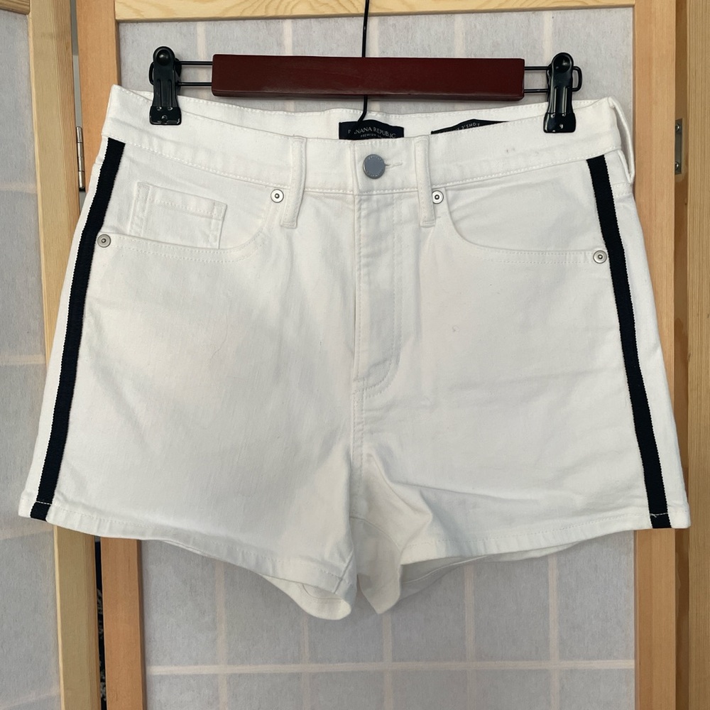 Banana Republic White High-Rise Jean Shorts